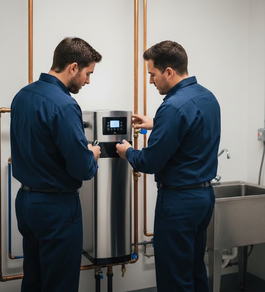 Installation adoucisseur d'eau a liege